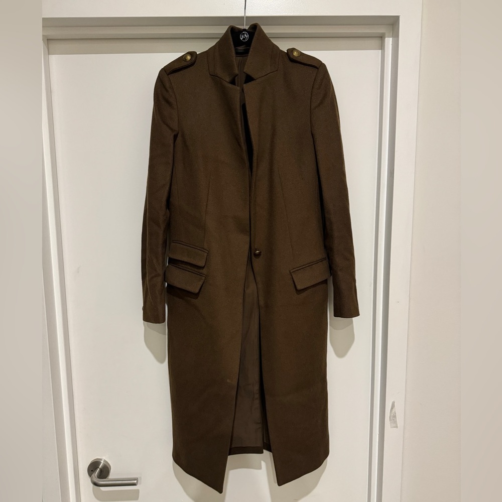 All Saints Dark Brown Military Coat